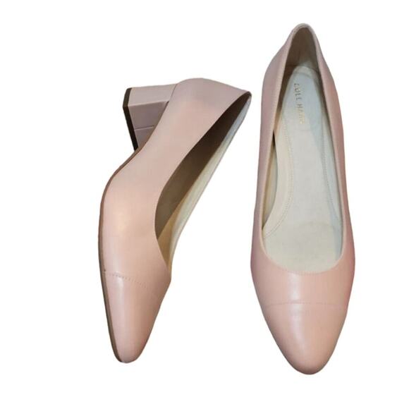 Cole Haan waterproof Pale pink Block Heel go to pumps heels‎ size 9.5 new - Picture 2 of 8